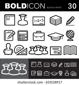 Bold line icons ,Education set.Illustration eps 10