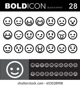 Bold line icons ,Emotion set.Illustration eps 10
