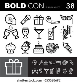 Bold line icons , Party set.Illustration eps 10