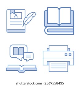 Bold Line Icons for Printed Book Design