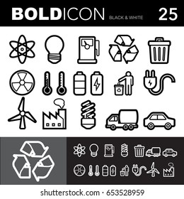 Bold line icons ,Science set.Illustration eps 10