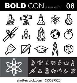 Bold line icons ,Science set.Illustration eps 10