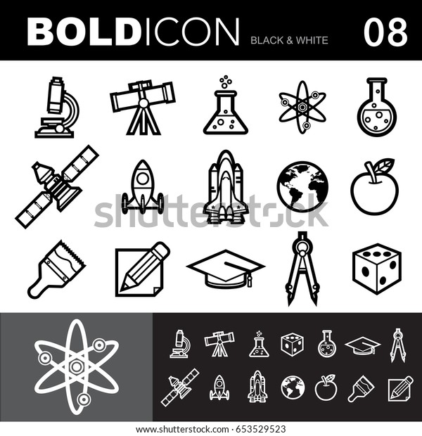 Bold line\
icons ,Science set.Illustration eps\
10