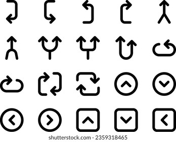 Bold line icons set for Arrow.