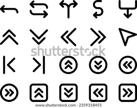Bold line icons set for Arrow.