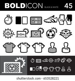 Bold line icons ,Soccer (Football) set.Illustration eps 10