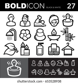 Bold line icons ,Spa and healthcare  set.Illustration eps 10