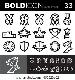 Bold line icons ,Trophy  set.Illustration eps 10