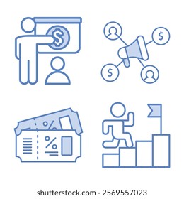 Bold Line Minimal Icon for Cumulative Investment