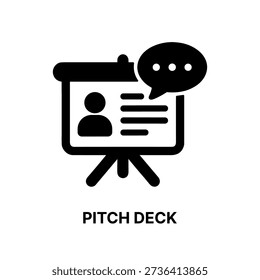 Bold Line Presentation Pitch Deck with Speech Bubble Outline Icon