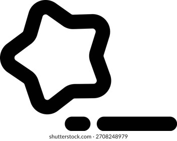 Vector de icono de estrella de línea en negrita