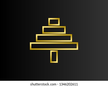 bold line tree with gold style