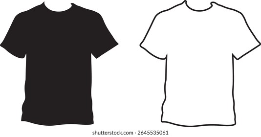 Bold Line T-Shirt Outline for Graphic Projects	