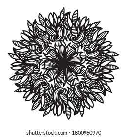 Bold lines floral shape mandala design vector graphic art. Mandalas are known as spiritual connectors and mostly used in the context of meditation, healing, focus, peace, spiritual health and, yoga.