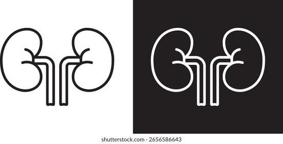 bold lines kidneys positive negative icon vector image