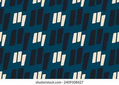 Bold lines seamless texture background abstract geometric pattern small line shapes motif minimalist classic ornament graphic style. Casual repeating fabric textile design template black, white colors