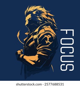 bold lion with typography focus