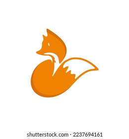 bold logo about pretty sit fox vector, can be use on all media because made with high resollution