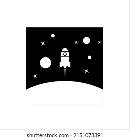 bold logo about rocket lounch planet, can beuse on allmedia because made with high resolution