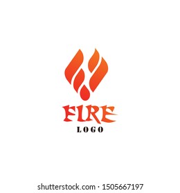 Bold logo design of fire with white background - EPS10 - Vector.