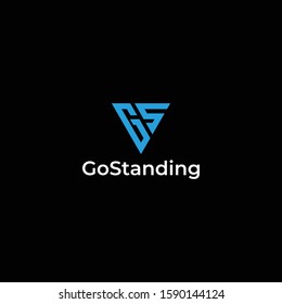 Bold logo design of letter G and S on dark background colours - EPS10 - Vector.
