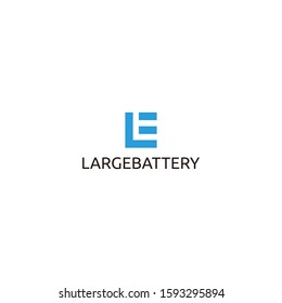 Bold logo design of letter LE with blue and white background - EPS10 - Vector.
