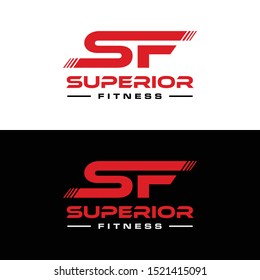 Bold logo design of letter S and F with clean background - EPS10 - Vector.