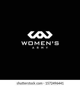 Bold logo design of letter W and A  with dark background colours - EPS10 - Vector.