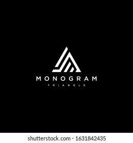 Bold logo design of A and Triangle with dark background - EPS10 - Vector.