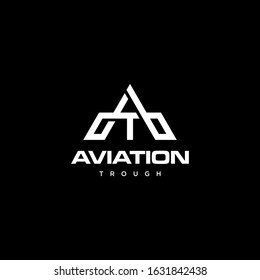 Bold logo design of A and Triangle with dark background - EPS10 - Vector.
