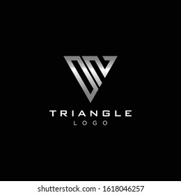 Bold logo design of triangle and letter DN with dark background - EPS10 - Vector.