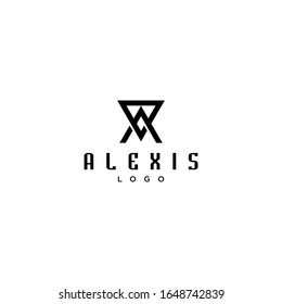 Bold logo design of triangle shape and letter with white and black background - EPS10 - Vector.