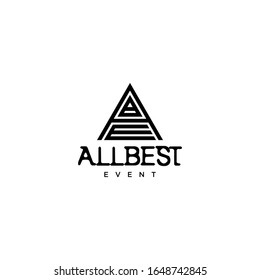 Bold logo design of triangle shape and letter with white and black background - EPS10 - Vector.