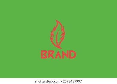 A bold logo featuring a fiery leaf design, symbolizing energy, transformation, and sustainability. Perfect for eco-conscious brands, energy companies, or environmental projects.