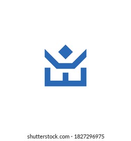 logotipo audaz de una figura humana por encima de una corona geométrica