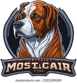 A bold logo showcasing a strong and formidable dog, representing the canine's fearless and imposing nature.