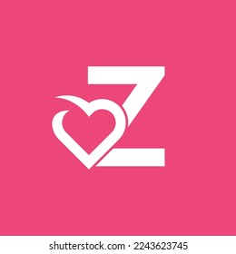 bold logo template heart love letter Z
