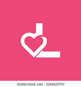 bold logo template heart love letter L
