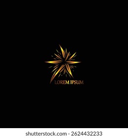 Bold and luxurious golden star logo on black. Perfect for high-end branding and modern visual identities.	