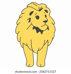 A bold and majestic lion illustration in yellow. Ideal for wildlife branding, logos, and nature inspired designs.