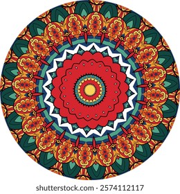 Bold Mandala Artwork Highlighting Warm Hues 