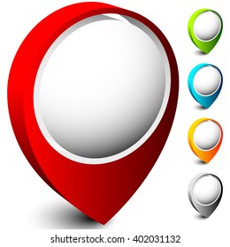 Bold map marker, map pin icons w/ empty circle