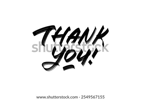 Bold marker thank you calligraphy, ideal for business branding, marketing materials, customer appreciation, or social media campaigns