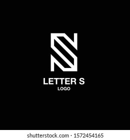 Bold and masculine logo design of letter S on black background colours - EPS10 - Vector.