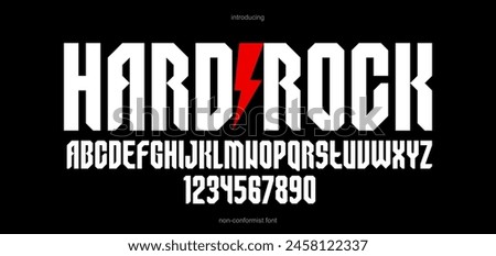 Bold and massive heavy geometric font for logo creation, modern geometrical vector display typeface, typography with no round elements, only corners and straight lines geometry.