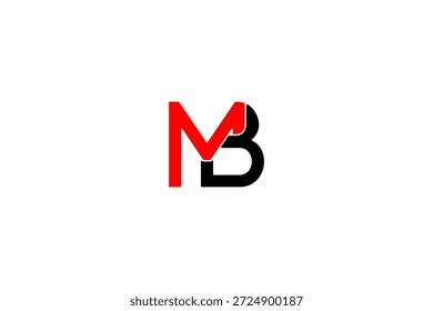 Design de logotipo ousado MB com iniciais elegantes, simetria abstrata e composição de marca moderna minimalista