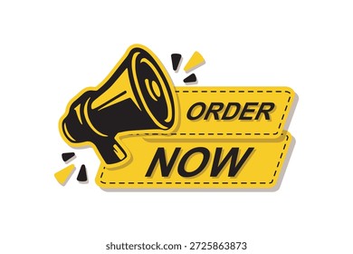 Bold Megaphone Icon Order Now Sticker