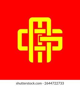 Bold MG Monogram Symbol in Yellow on Red Background – Modern Abstract Logo Design