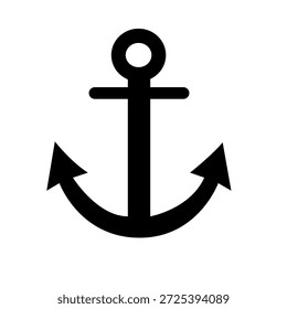 A bold and minimal anchor icon representing stability, safety, maritime, navigation, and reliability.