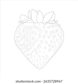 Bold and minimal strawberry outline illustration. Perfect for contemporary food art and creative layouts.